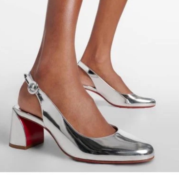 NWB CHRISTIAN LOUBOUTIN
SO JANE SLING metallic leather slingback pumps - Picture 2 of 4